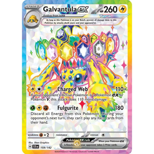 [ENG] Pokemon SV07 Stellar Crown: 159/142 Galvantula ex [Lightning] [UR - Ultra Rare] (Foil)