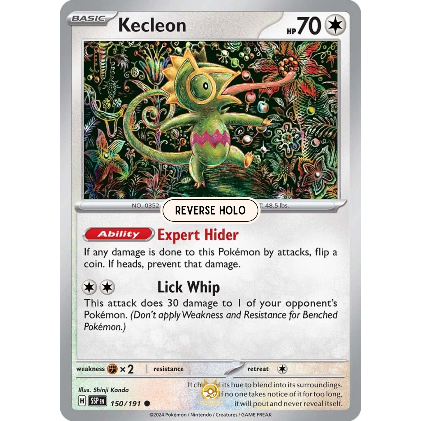 [ENG] Pokemon SV08 Surging Sparks: 150/191 Kecleon [Colorless] [C - Common] (Reverse Holo)