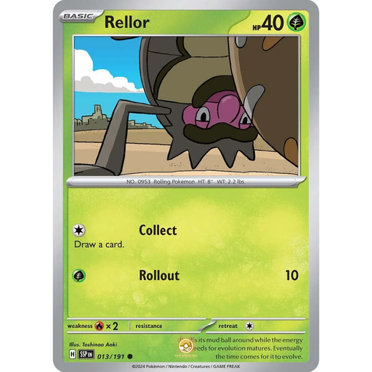 [ENG] Pokemon SV08 Surging Sparks: 013/191 Rellor [Grass] [C - Common] (Non-foil)