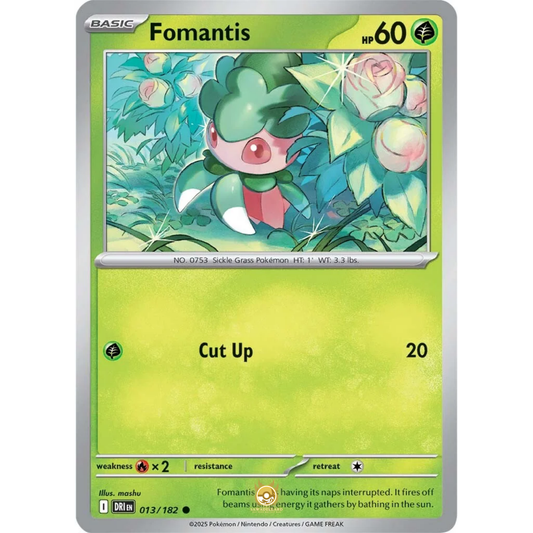[ENG] Pokemon SV10 Destined Rivals: 013/182 Fomantis [Grass] [C - Common] (Non-foil)