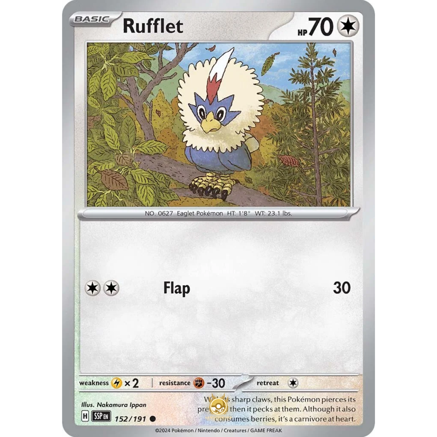 [ENG] Pokemon SV08 Surging Sparks: 152/191 Rufflet [Colorless] [C - Common] (Non-foil)