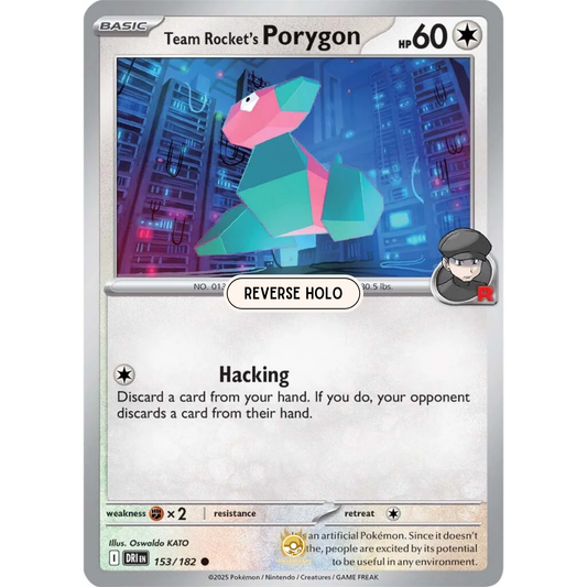 [ENG] Pokemon SV10 Destined Rivals: 153/182 Team Rocket's Porygon [Colorless] [C - Common] (Reverse Holo)
