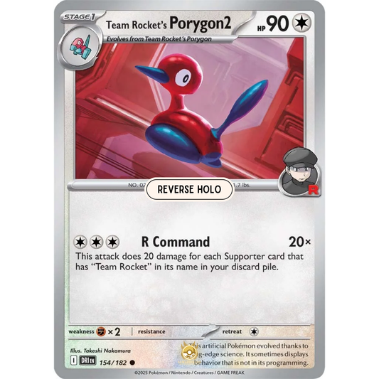 [ENG] Pokemon SV10 Destined Rivals: 154/182 Team Rocket's Porygon2 [Colorless] [C - Common] (Reverse Holo)
