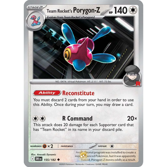 [ENG] Pokemon SV10 Destined Rivals: 155/182 Team Rocket's Porygon-Z [Colorless] [U - Uncommon] (Non-foil)