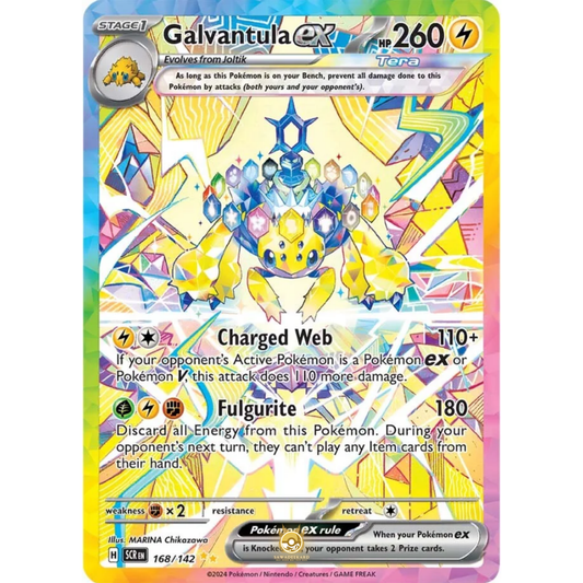 [ENG] Pokemon SV07 Stellar Crown: 168/142 Galvantula ex [Lightning] [SIR - Special Illustration Rare] (Foil)