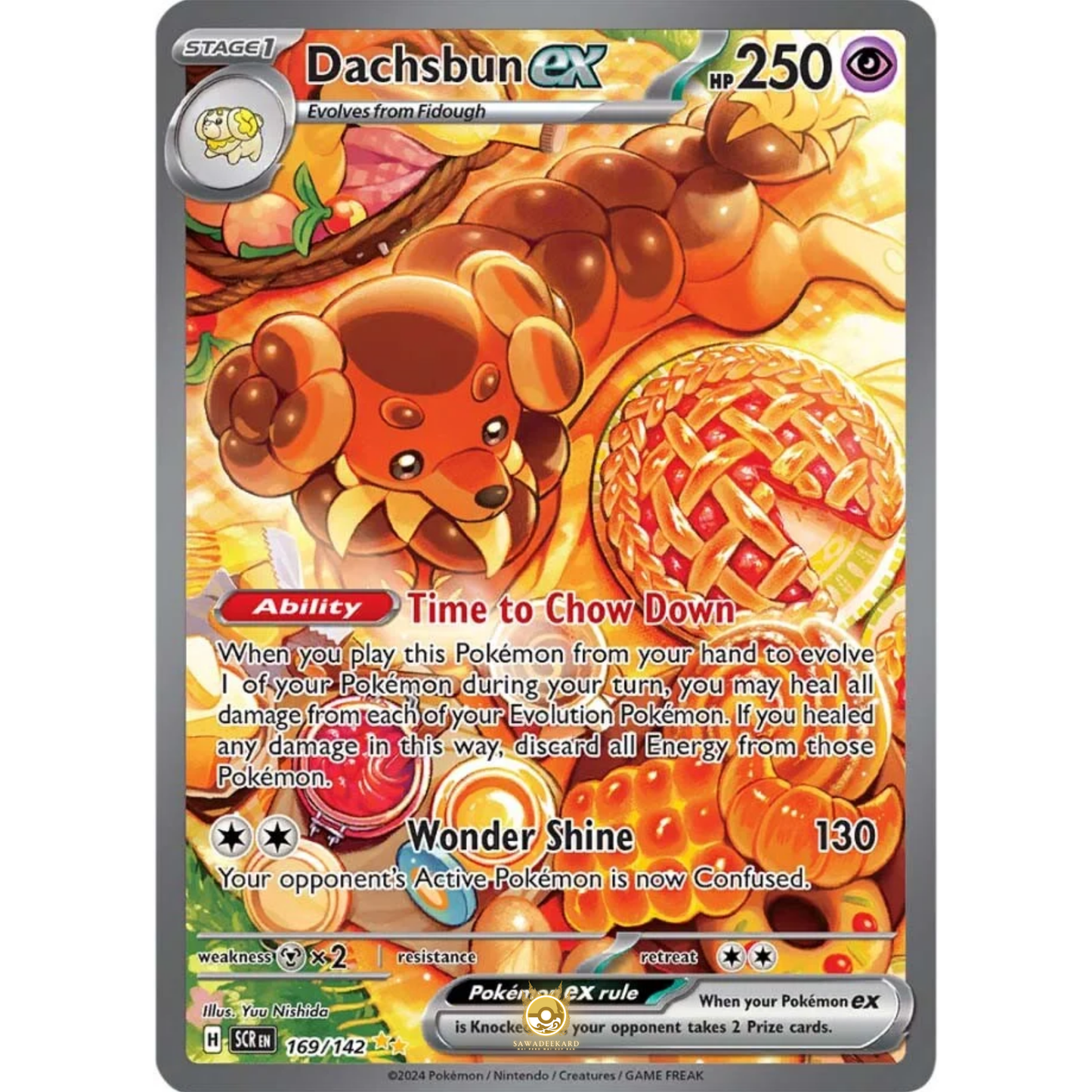 [ENG] Pokemon SV07 Stellar Crown: 169/142 Dachsbun ex [Psychic] [SIR - Special Illustration Rare] (Foil)