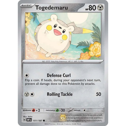 [ENG]	SV03	Obsidian Flames:	151/197	Togedemaru	C	(Non-Foil)