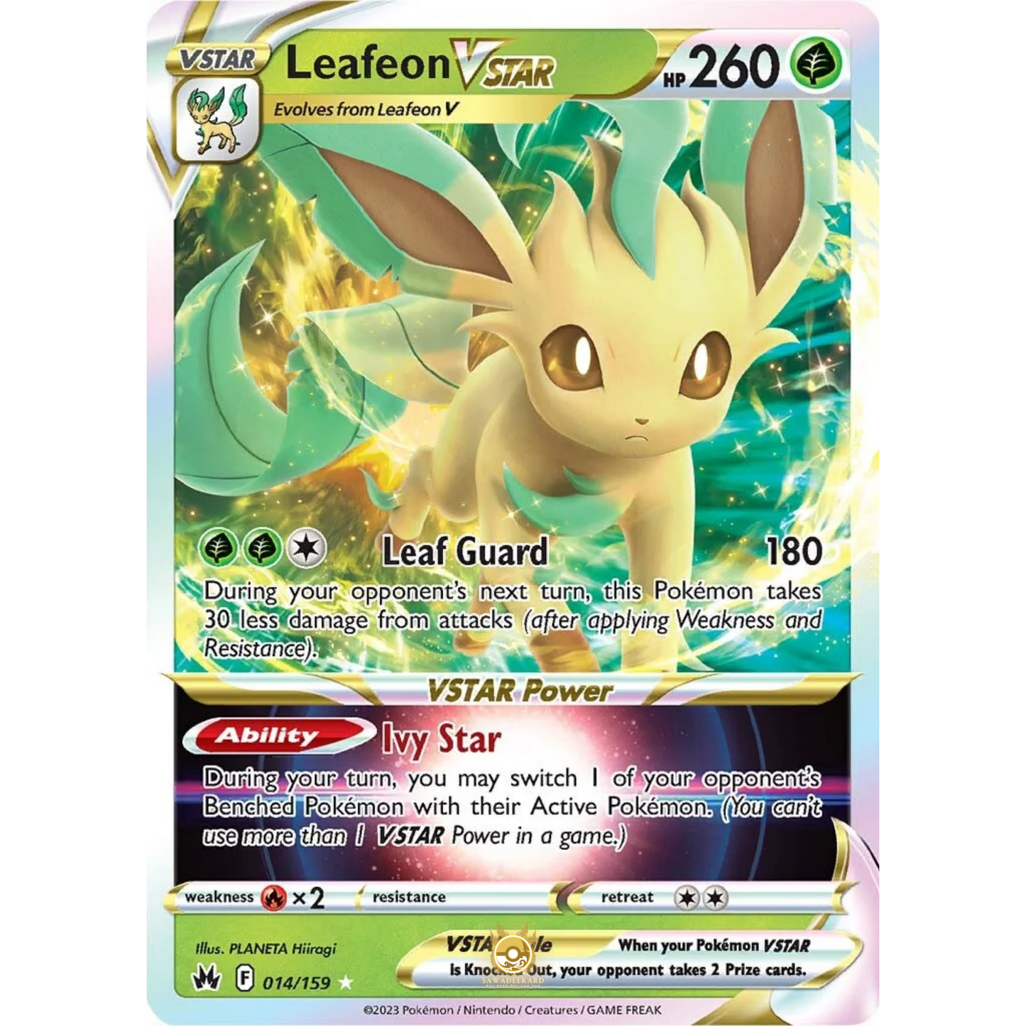 [ENG] SWSH 12.5 Crown Zenith: 014/159 Leafeon VSTAR R (Foil)