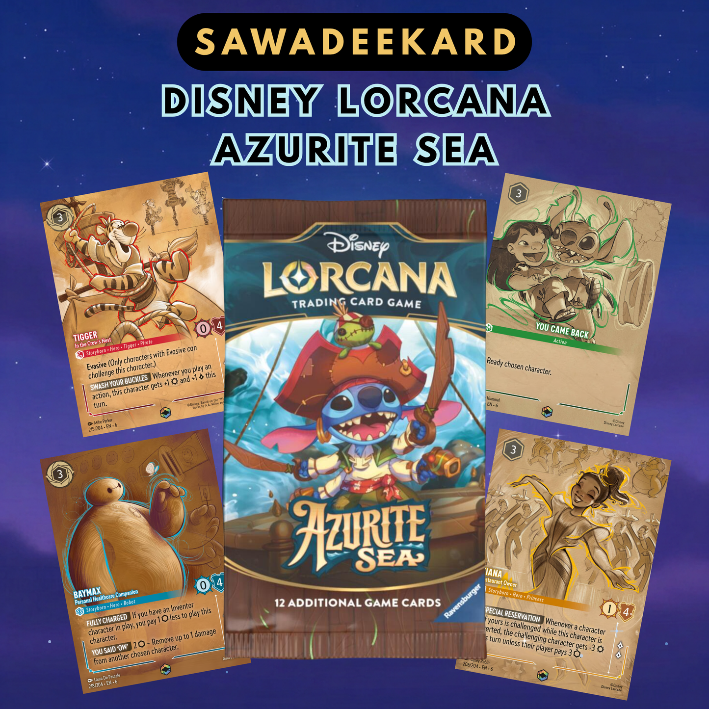 [ENG] Disney Lorcana TCG Azurite Sea Booster Pack – Set 6