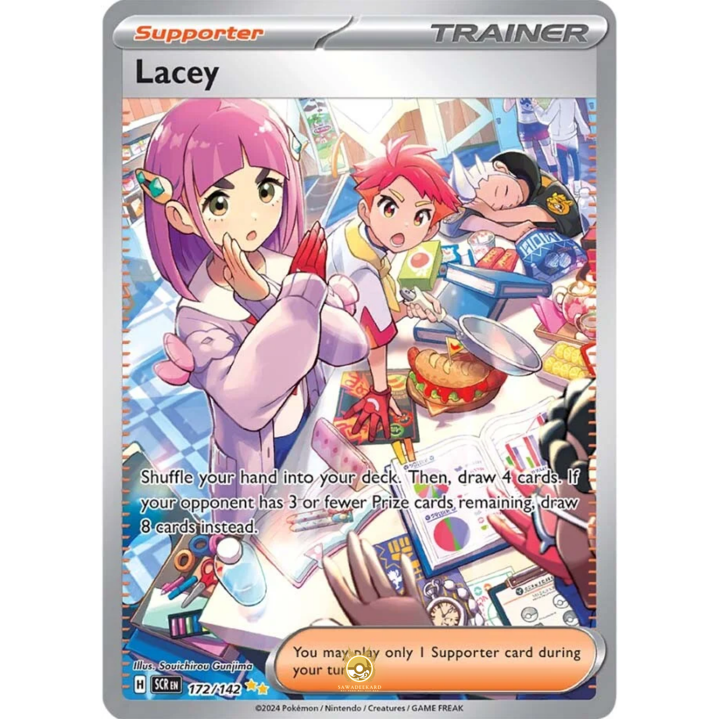 [ENG] Pokemon SV07 Stellar Crown: 172/142 Lacey [Support] [SIR - Special Illustration Rare] (Foil)