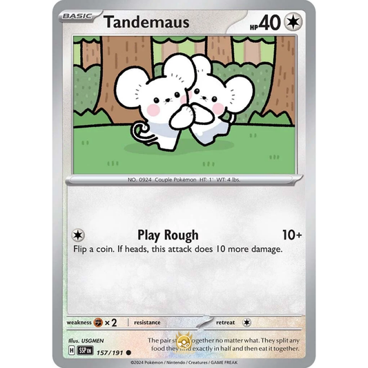 [ENG] Pokemon SV08 Surging Sparks: 157/191 Tandemaus [Colorless] [C - Common] (Non-foil)