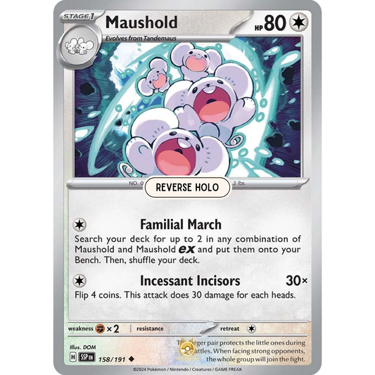 [ENG] Pokemon SV08 Surging Sparks: 158/191 Maushold [Colorless] [U - Uncommon] (Reverse Holo)