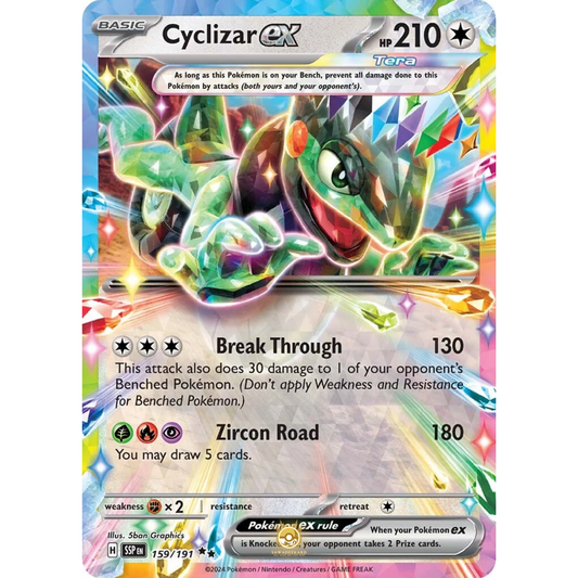 [ENG] Pokemon SV08 Surging Sparks: 159/191 Cyclizar ex [Colorless] [RR - Double Rare] (Foil)