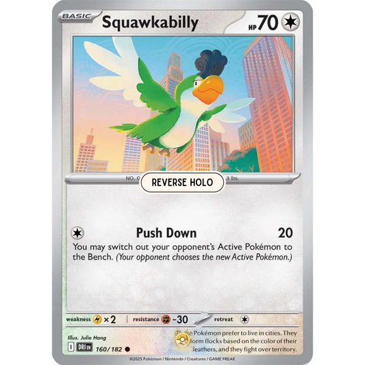 [ENG] Pokemon SV10 Destined Rivals: 160/182 Squawkabilly [Colorless] [C - Common] (Reverse Holo)