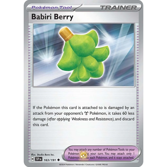 [ENG] Pokemon SV08 Surging Sparks: 163/191 Babiri Berry [Pokemon Tool] [U - Uncommon] (Non-foil)