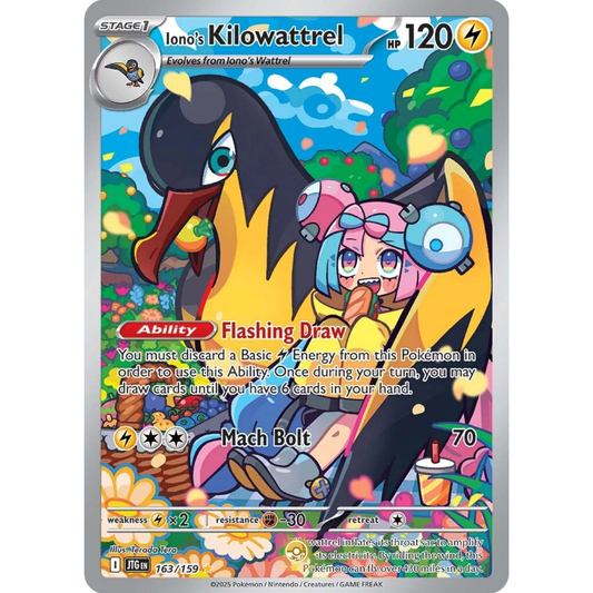 [ENG] Pokemon SV09 Journey Together: 163/159 Iono's Kilowattrel [Lightning] [IR - Illustration Rare] (Foil)