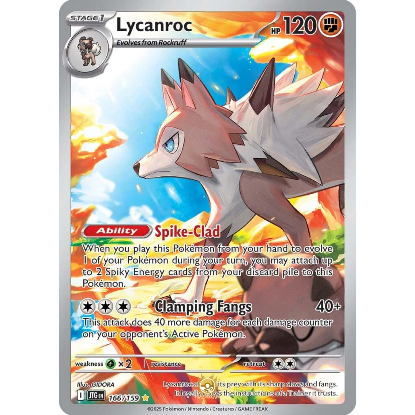 [ENG] Pokemon SV09 Journey Together: 166/159 Lycanroc [Fighting] [IR - Illustration Rare] (Foil)