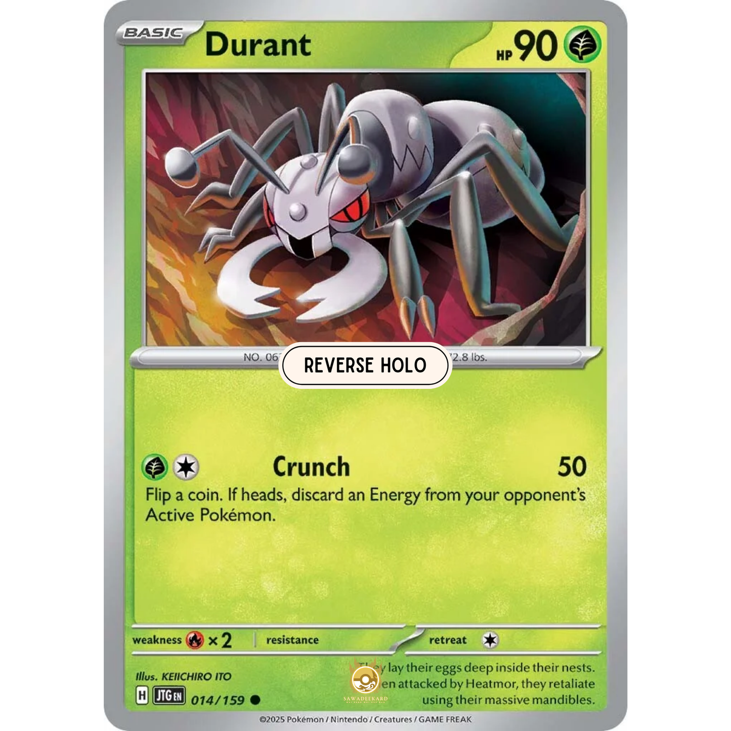 [ENG] Pokemon SV09 Journey Together: 014/159 Durant [Grass] [C - Common] (Reverse Holo)