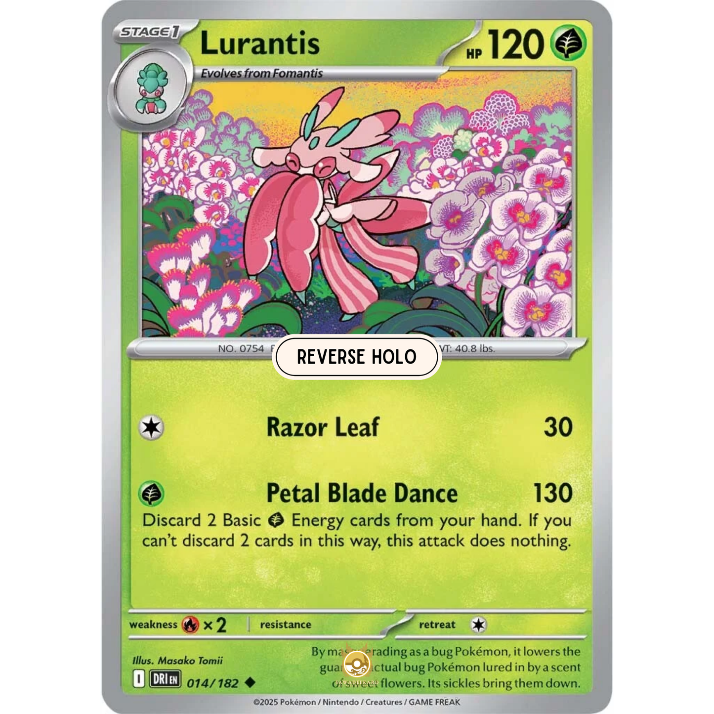 [ENG] Pokemon SV10 Destined Rivals: 014/182 Lurantis [Grass] [U - Uncommon] (Reverse Holo)