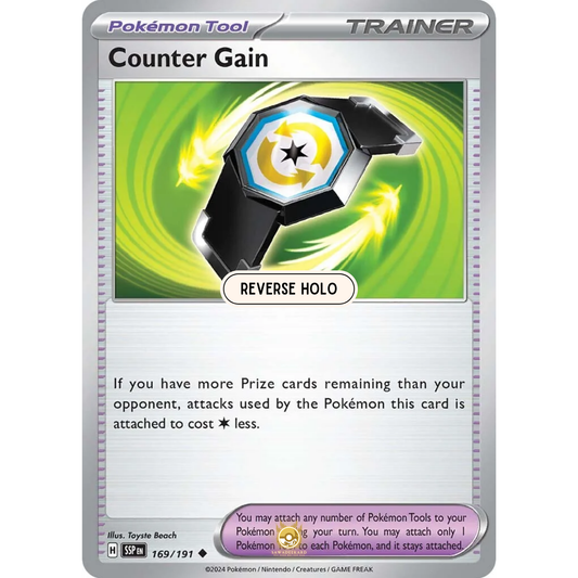 [ENG] Pokemon SV08 Surging Sparks: 169/191 Counter Gain [Pokemon Tool] [U - Uncommon] (Reverse Holo)