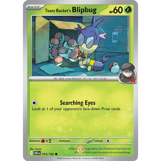 [ENG] Pokemon SV10 Destined Rivals: 015/182 Team Rocket's Blipbug [Grass] [C - Common] (Non-foil)