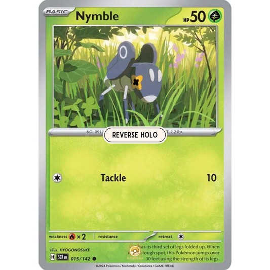 [ENG] Pokemon SV07 Stellar Crown: 015/142 Nymble [Grass] [C - Common] (Reverse Holo)
