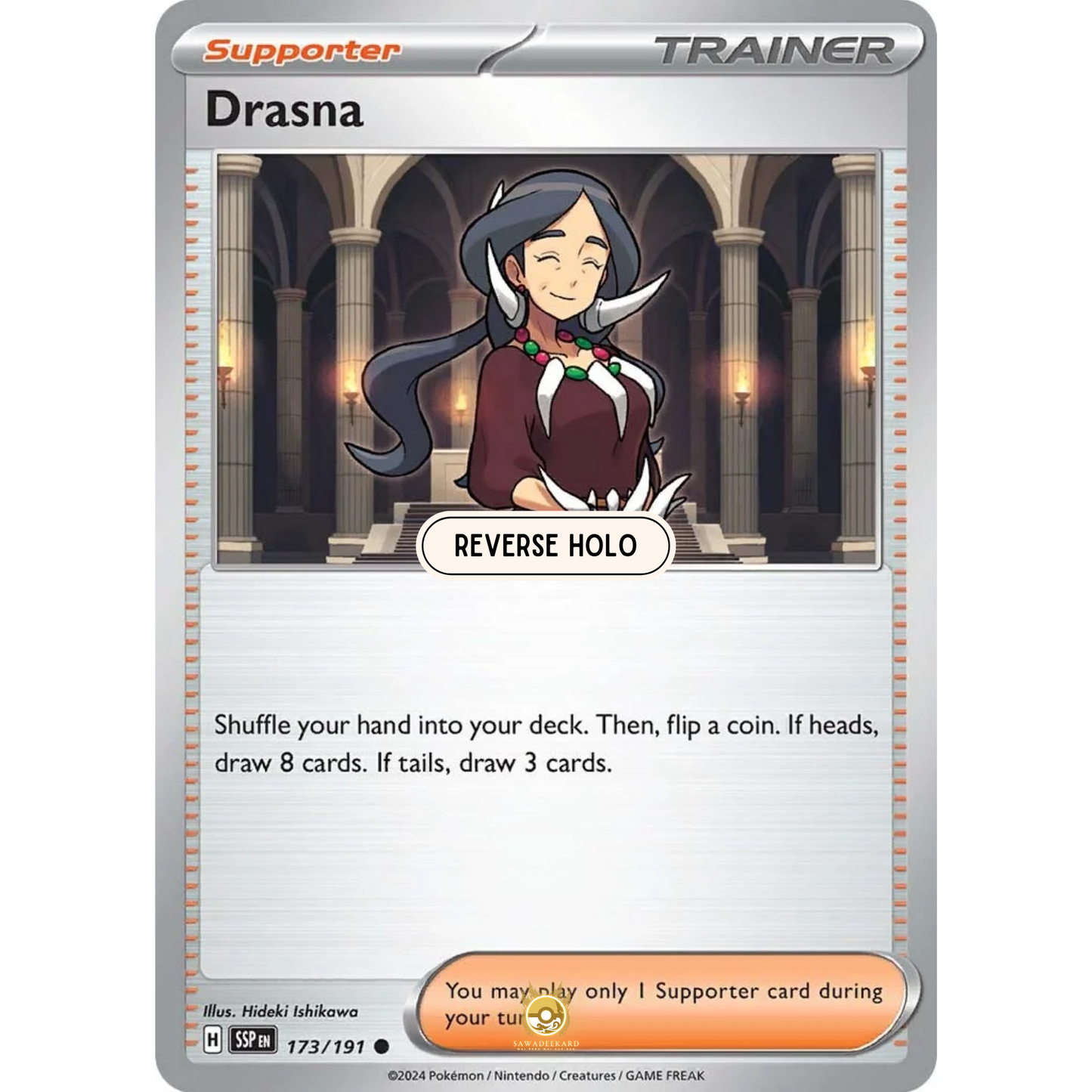 [ENG] Pokemon SV08 Surging Sparks: 173/191 Drasna [Support] [C - Common] (Reverse Holo)