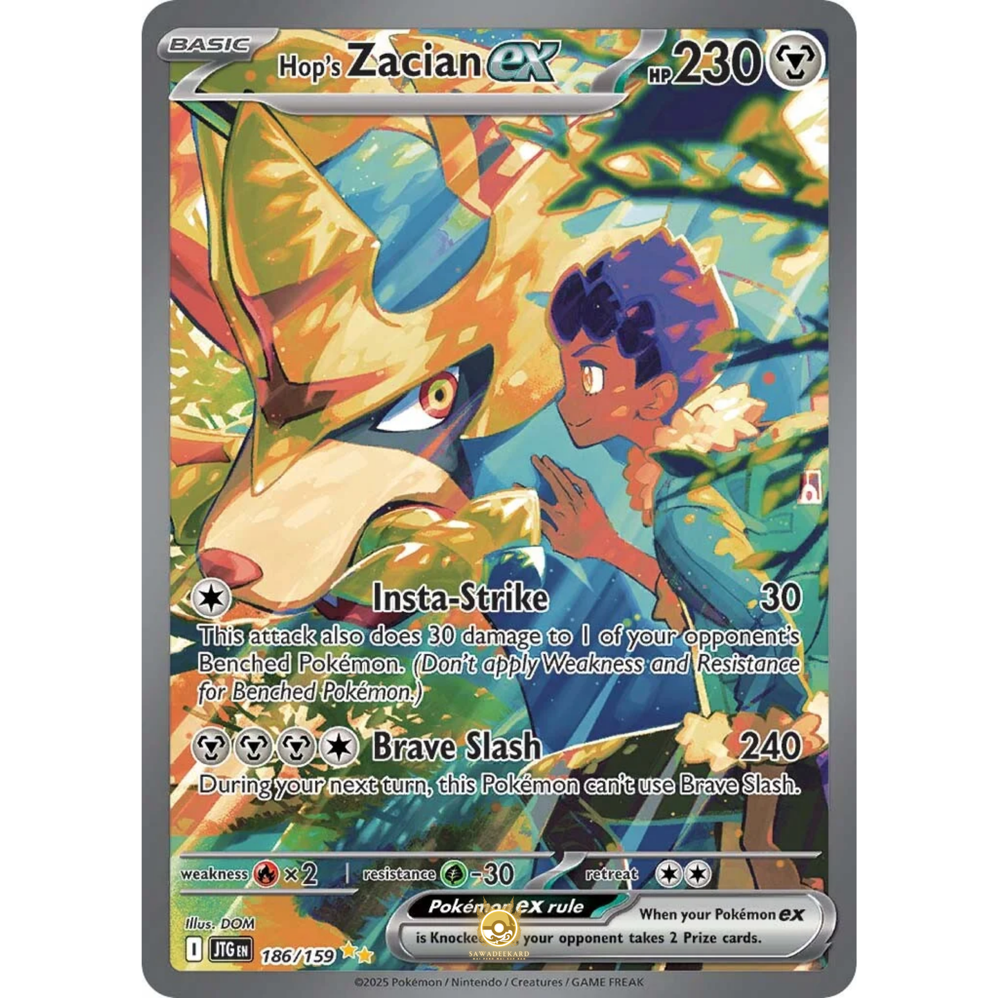 [ENG] Pokemon SV09 Journey Together: 186/159 Hop's Zacian ex [Metal] [SIR - Special Illustration Rare] (Foil)