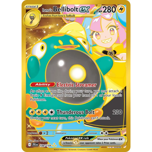 [ENG] Pokemon SV09 Journey Together: 188/159 Iono's Bellibolt ex [Lightning] [HR - Hyper Rare] (Foil)
