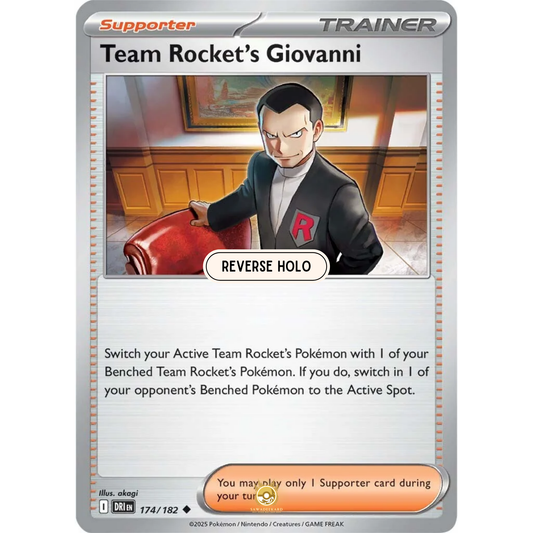 [ENG] Pokemon SV10 Destined Rivals: 174/182 Team Rocket's Giovanni [Support] [U - Uncommon] (Reverse Holo)