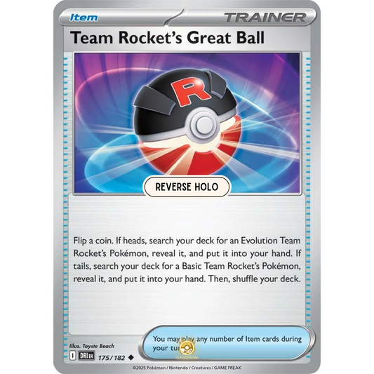 [ENG] Pokemon SV10 Destined Rivals: 175/182 Team Rocket's Great Ball [Item] [U - Uncommon] (Reverse Holo)