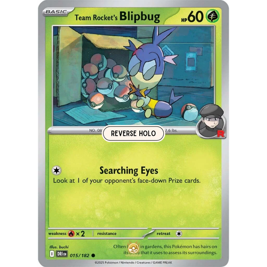 [ENG] Pokemon SV10 Destined Rivals: 015/182 Team Rocket's Blipbug [Grass] [C - Common] (Reverse Holo)