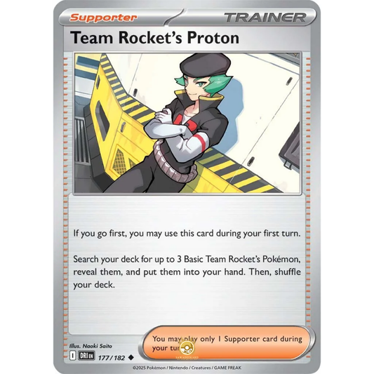[ENG] Pokemon SV10 Destined Rivals: 177/182 Team Rocket's Proton [Support] [U - Uncommon] (Non-foil)
