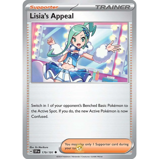 [ENG] Pokemon SV08 Surging Sparks: 179/191 Lisia's Appeal [Support] [U - Uncommon] (Non-foil)