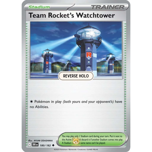 [ENG] Pokemon SV10 Destined Rivals: 180/182 Team Rocket's Watchtower [Stadium] [U - Uncommon] (Reverse Holo)