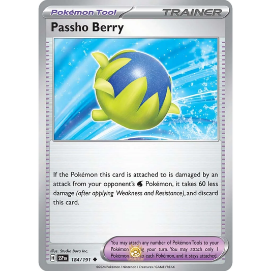 [ENG] Pokemon SV08 Surging Sparks: 184/191 Passho Berry [Pokemon Tool] [U - Uncommon] (Non-foil)