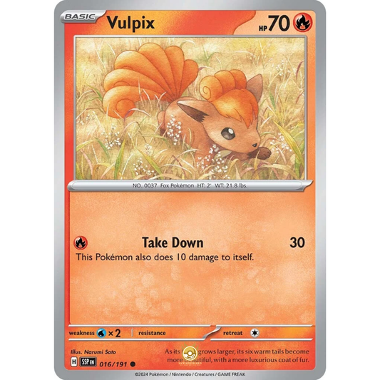 [ENG] Pokemon SV08 Surging Sparks: 016/191 Vulpix [Fire] [C - Common] (Non-foil)
