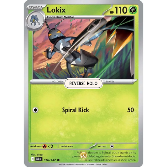 [ENG] Pokemon SV07 Stellar Crown: 016/142 Lokix [Grass] [C - Common] (Reverse Holo)