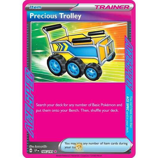 [ENG] Pokemon SV08 Surging Sparks: 185/191 Precious Trolley [Item] [AS - ACE SPEC] (Foil)