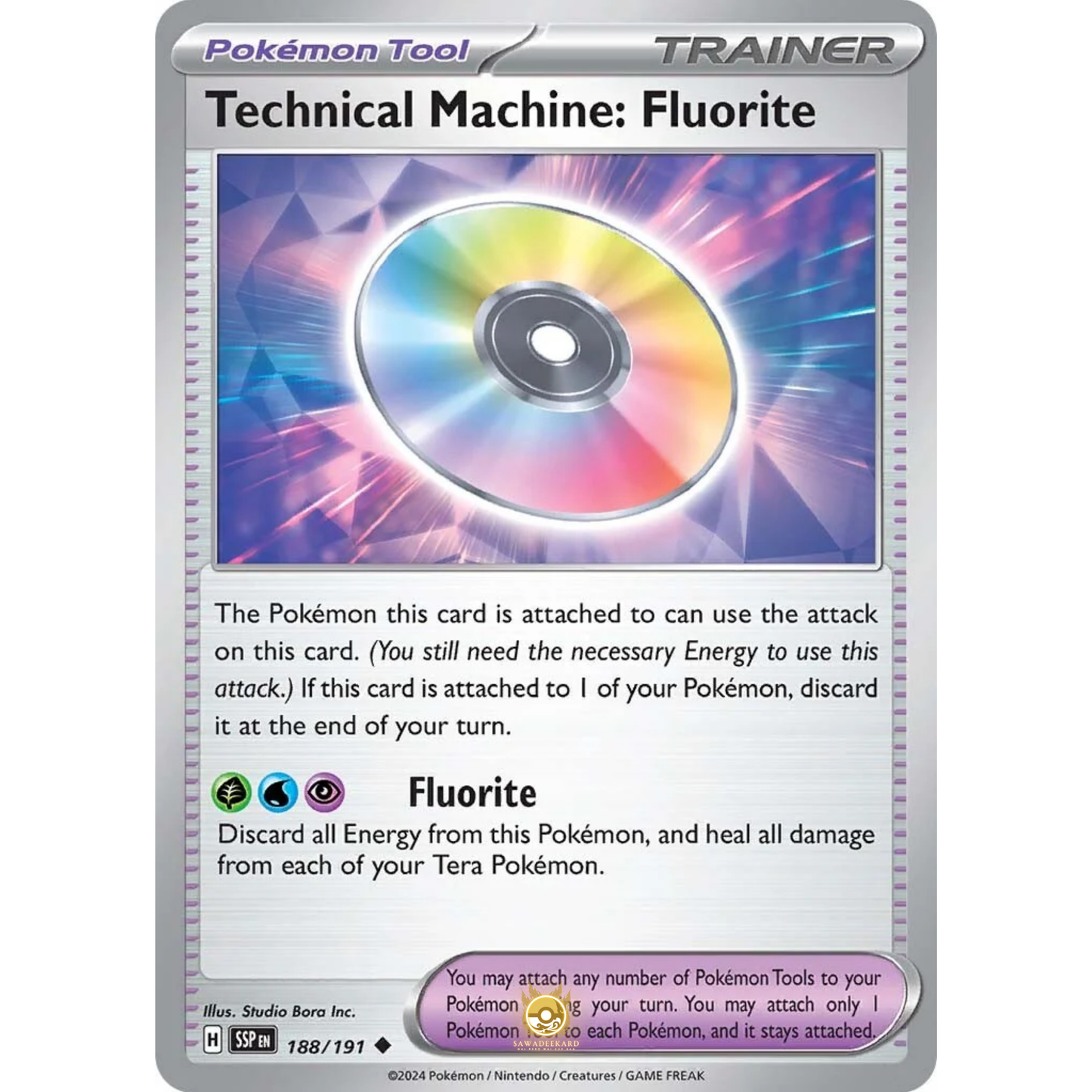 [ENG] Pokemon SV08 Surging Sparks: 188/191 Technical Machine: Fluorite [Pokemon Tool] [U - Uncommon] (Non-foil)