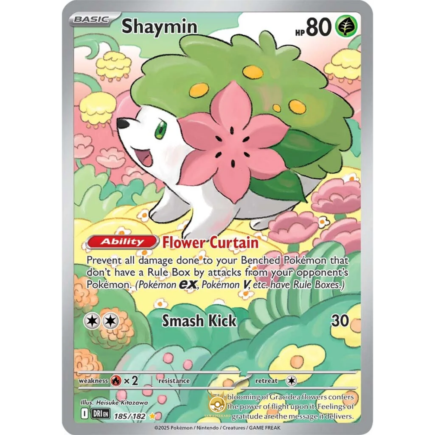 [ENG] Pokemon SV10 Destined Rivals: 185/182 Shaymin [Grass] [IR - Illustration Rare] (Foil)
