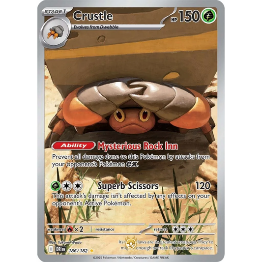 [ENG] Pokemon SV10 Destined Rivals: 186/182 Crustle [Grass] [IR - Illustration Rare] (Foil)