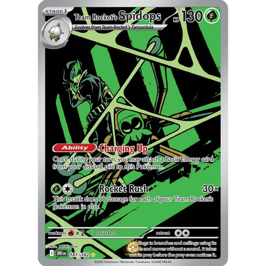 [ENG] Pokemon SV10 Destined Rivals: 187/182 Team Rocket's Spidops [Grass] [IR - Illustration Rare] (Foil)