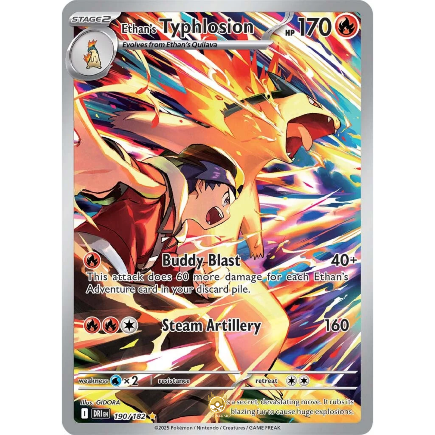 [ENG] Pokemon SV10 Destined Rivals: 190/182 Ethan's Typhlosion [Fire] [IR - Illustration Rare] (Foil)