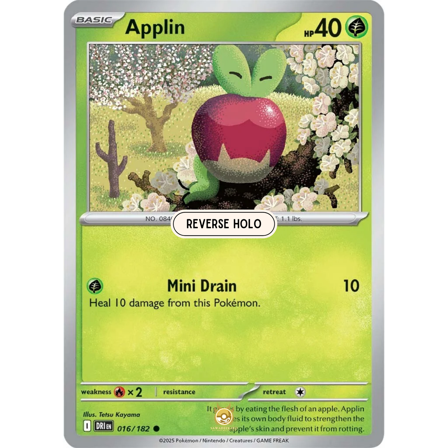 [ENG] Pokemon SV10 Destined Rivals: 016/182 Applin [Grass] [C - Common] (Reverse Holo)