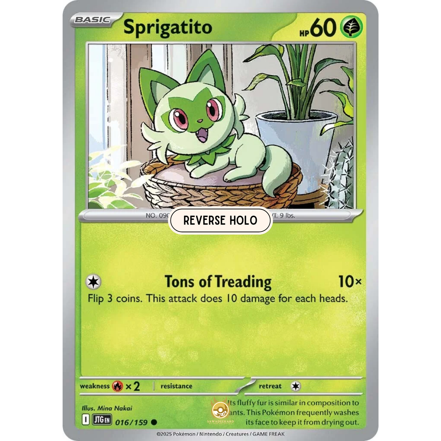 [ENG] Pokemon SV09 Journey Together: 016/159 Sprigatito [Grass] [C - Common] (Reverse Holo)