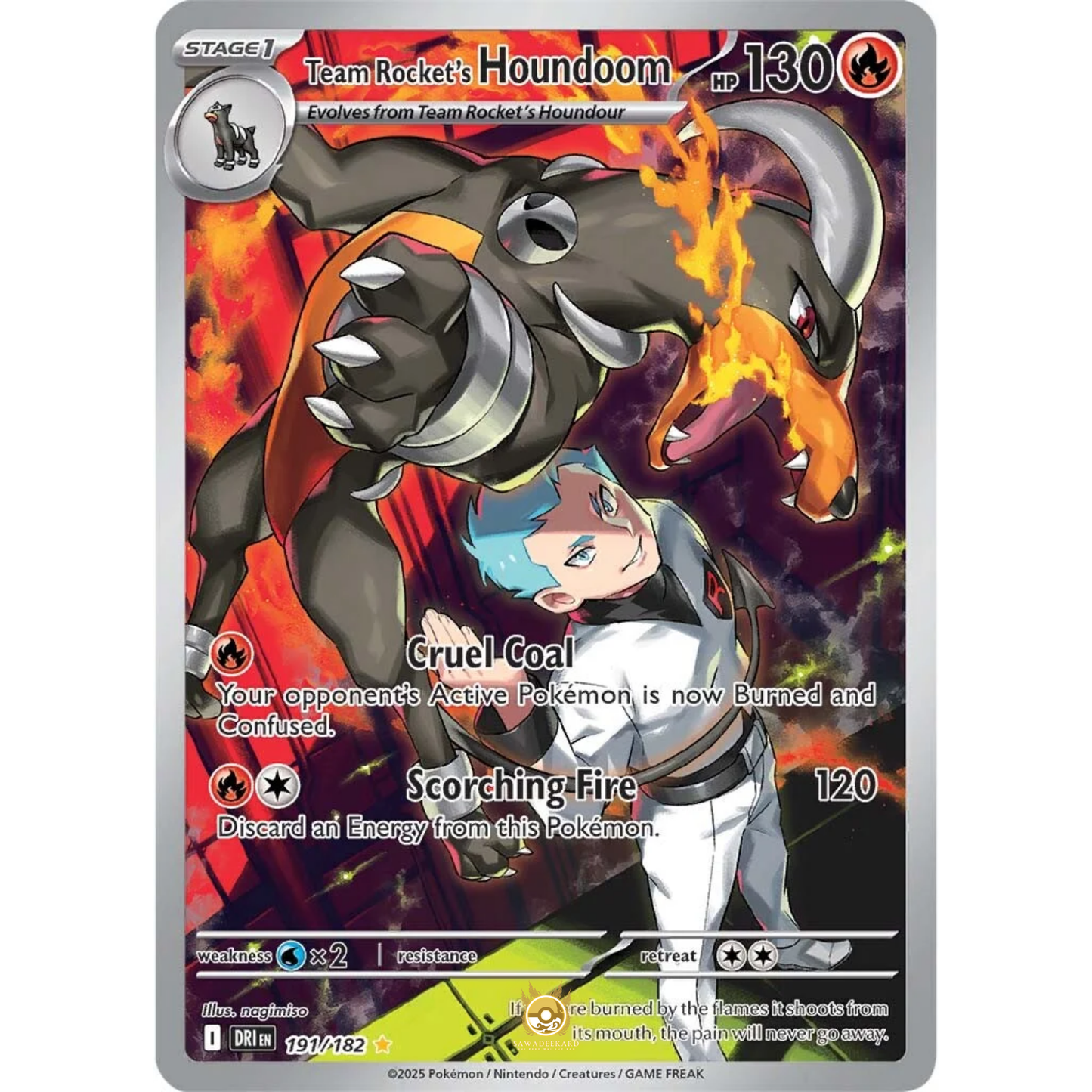 [ENG] Pokemon SV10 Destined Rivals: 191/182 Team Rocket's Houndoom [Fire] [IR - Illustration Rare] (Foil)