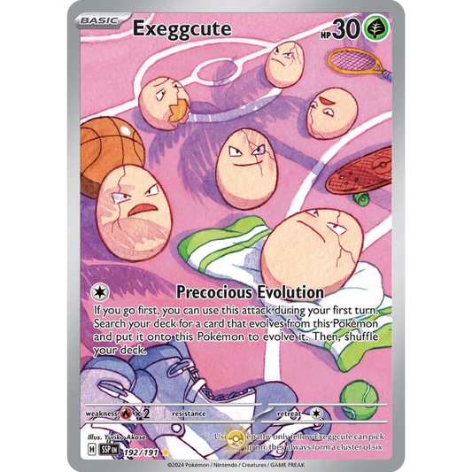 [ENG] Pokemon SV08 Surging Sparks: 192/191 Exeggcute [Grass] [IR - Illustration Rare] (Foil)