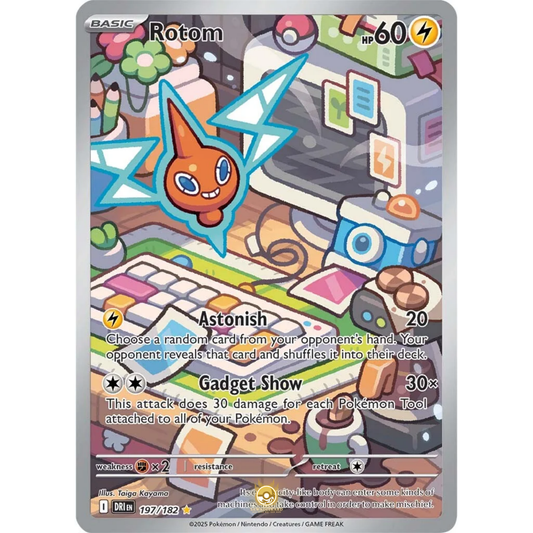 [ENG] Pokemon SV10 Destined Rivals: 197/182 Rotom [Lightning] [IR - Illustration Rare] (Foil)