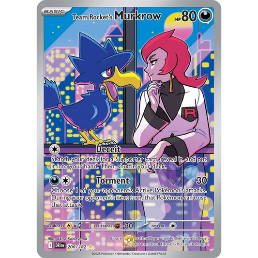 [ENG] Pokemon SV10 Destined Rivals: 200/182 Team Rocket's Murkrow [Darkness] [IR - Illustration Rare] (Foil)